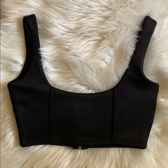 PrettyLittleThing Tops - Prettylittlething Black Scuba Crop Top Size 4